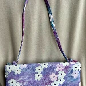 Stuart Weitzman Floral Purple Clutch with Strap
